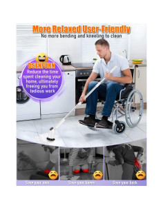 Cepillo de Limpieza Eléctrico YONLOG IPX7 2 Velocidades 134 cm 2