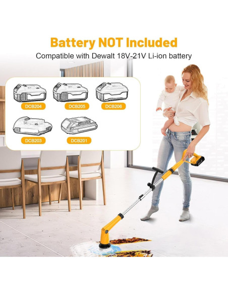 Limpiador eléctrico Dewalt 20V 1500 RPM con 8 cepillos