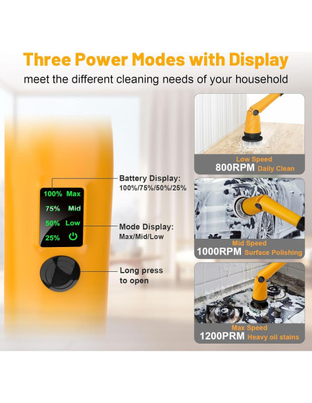Limpiador eléctrico Dewalt 20V 1500 RPM con 8 cepillos