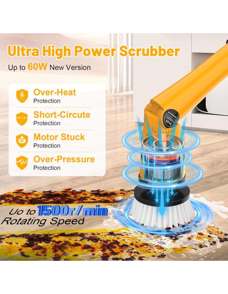 Limpiador eléctrico Dewalt 20V 1500 RPM con 8 cepillos