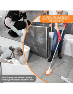 Cepillo de Ducha Dolanx 2 en 1 con Mango Extensible 106 cm 2