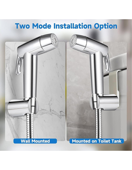 Rociador de Bidet de Mano ABSOK con Manguera 150 cm y Soporte Rociador de Bidet de Mano ABSOK con Manguera 150 cm y Soporte