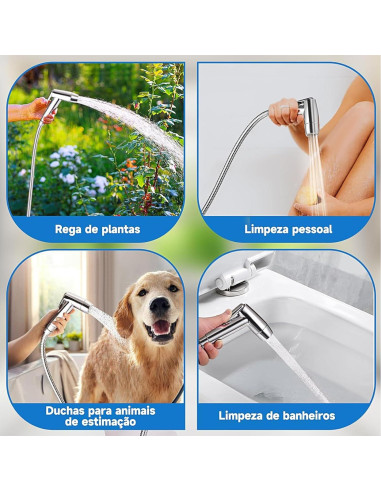 Rociador de Bidet de Mano ABSOK con Manguera 150 cm y Soporte