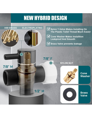 Rociador de Bidet Pugrwei Negro Mate con Manguera 119 cm