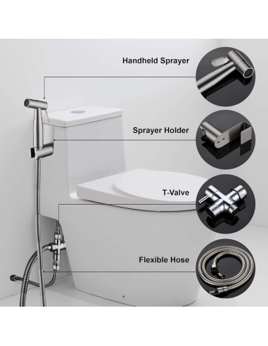 Rociador de Bidet Droiee Acero Inoxidable 1.2m Ajustable