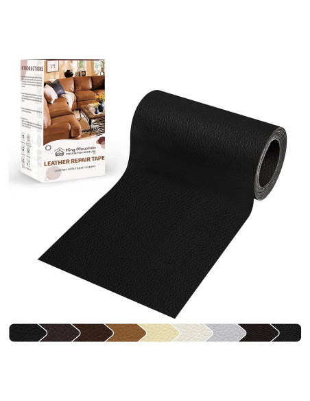 Parche de Reparación de Cuero KING MOUNTAIN 10,16x160cm Negro