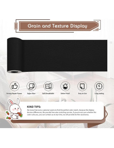 Parche de Reparación de Cuero KING MOUNTAIN 10,16x160cm Negro 2