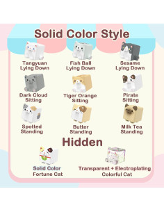BEEMAI Paquete Sorpresa Gato Cuadrado 5 Figuras Kawaii 2