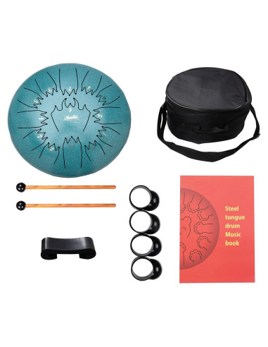 Tambor de Lengua de Acero 30,48 cm 13 Notas Nanrika Malaquita