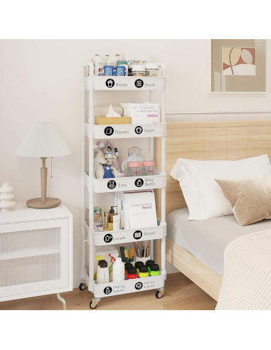 Carro de Utilidad Rodante UDEAR 5 Niveles Blanco