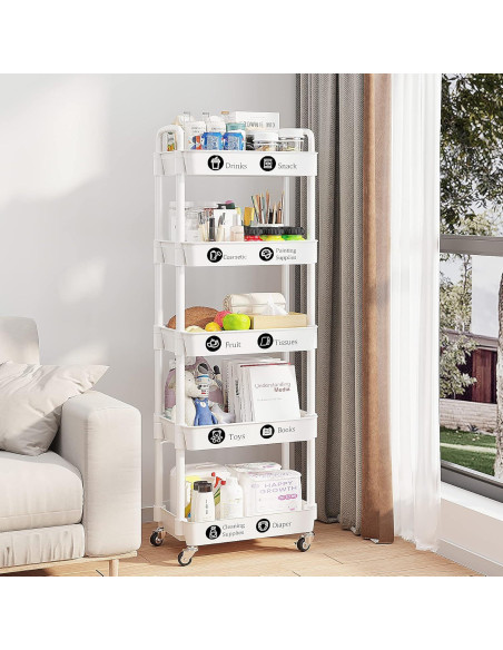 Carro de Utilidad Rodante UDEAR 5 Niveles Blanco