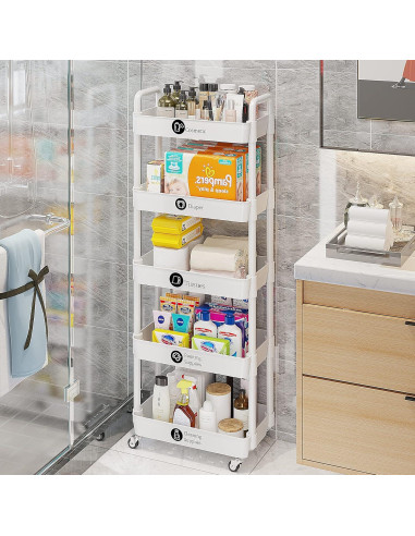 Carro de Utilidad Rodante UDEAR 5 Niveles Blanco