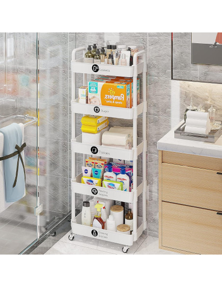 Carro de Utilidad Rodante UDEAR 5 Niveles Blanco