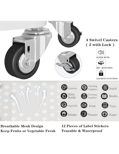 Carro de Utilidad Rodante UDEAR 5 Niveles Blanco