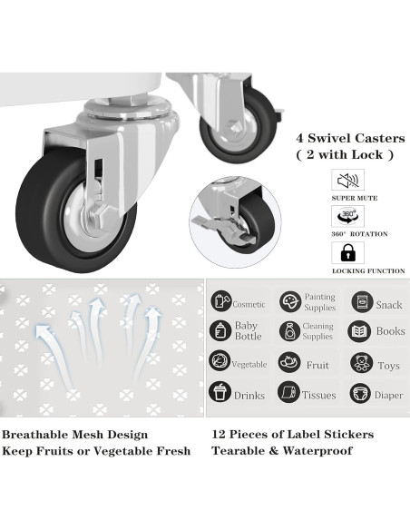 Carro de Utilidad Rodante UDEAR 5 Niveles Blanco
