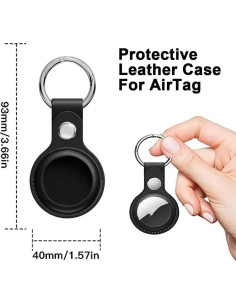 Funda de cuero HETECH para AirTag con llavero - 2 unidades 2