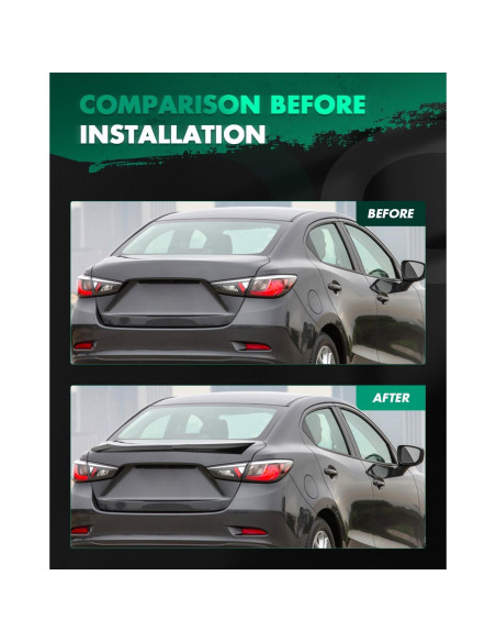 Alerón Trasero SCITOO Negro Mate para Toyota Yaris 2016-2021