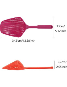 Cuchara Coladora Grande SEIWEI 34.5cm Negro para Pasta y Verduras 2