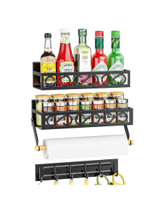 Estantes Magnéticos Bunoxea para Especias y Utensilios - 3 Paquete