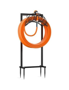 Soporte para Manguera de Jardín Helhom Metal Negro 60.96m 2