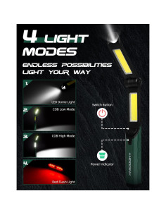 Luz de Trabajo LED Recargable HOODINK YL3098 2000mAh 4 Modos 2
