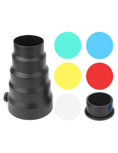 Kit Snoot Cónico Cyrank con 5 Filtros de Color para Flash