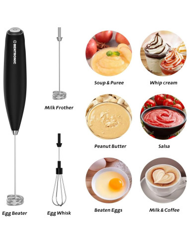Batidor de leche eléctrico Bentronic doble varilla 22.86 cm