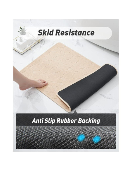 Alfombra de Baño Antideslizante COCOER 40x61cm Beige Alfombra de Baño Antideslizante COCOER 40x61cm Beige