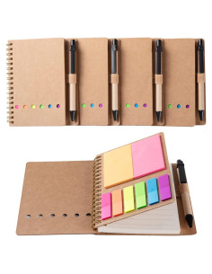 4 Cuadernos Espirales Steno WILFANS con Notas y Bolígrafos