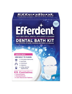 Kit Limpiador Baño Dental Efferdent con 4 Tabletas Antibacterianas