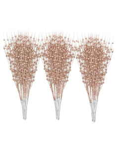 Paquete de 30 Picos Rociadores Navidad FASHOOKIN 42cm Rosa Dorado