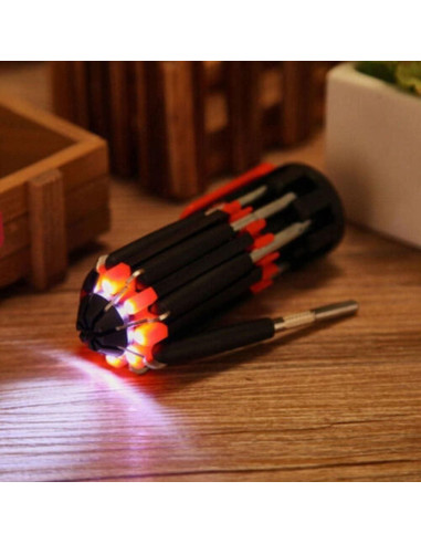 Juego de Destornilladores 8 en 1 con Linterna LED HomeSoGood