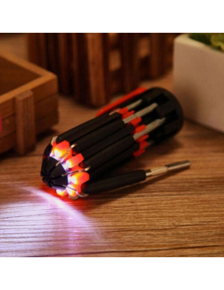 Juego de Destornilladores 8 en 1 con Linterna LED HomeSoGood