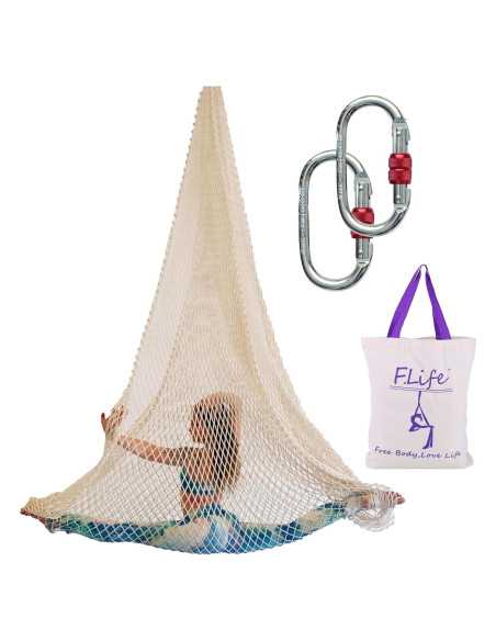 Red Aérea para Yoga Aéreo F.Life 3.6m x 2.8m 100kg Blanco