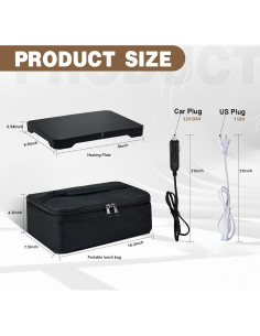 Horno Portátil ODDIER 12V 24V 110V Calentador de Comida 2