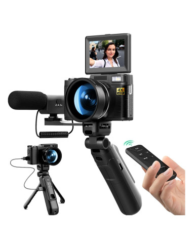 Cámara Digital 4K Monitech V01 con Pantalla Plegable y Kit