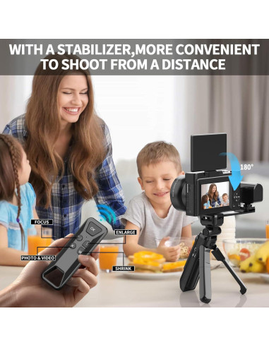 Cámara Digital 4K Monitech V01 con Pantalla Plegable y Kit