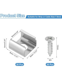 Soportes de Montaje PATIKIL para Luces LED Neón 30 Pcs 2