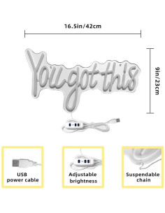 Luz LED Neón Tienes Esto Qykokok 41.91x22.86 cm USB 2