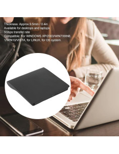 Caja de Unidad DVD Externa Pomya 9.5mm USB 3.0 Negra 2