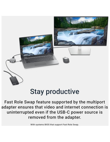 Adaptador Multiport USB-C Dell DA305 6-en-1 Gris