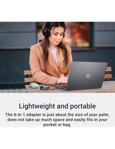 Adaptador Multiport USB-C Dell DA305 6-en-1 Gris