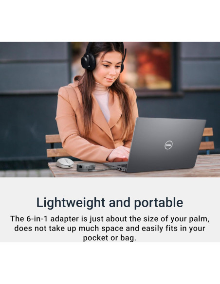Adaptador Multiport USB-C Dell DA305 6-en-1 Gris