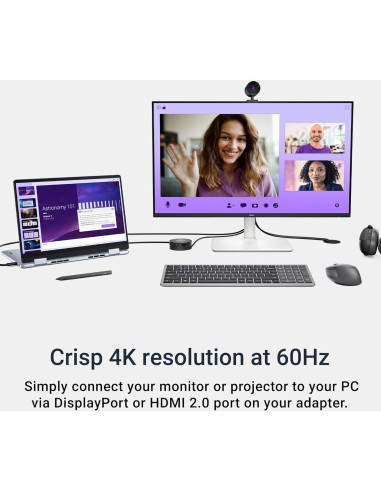 Adaptador Multiport USB-C Dell DA305 6-en-1 Gris