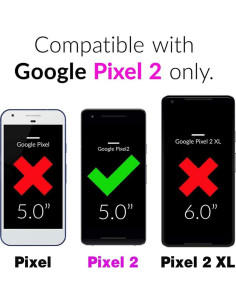 Funda de Cartera Asuwish para Google Pixel 2 con Protector 2