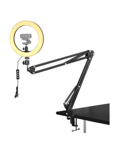 Luz de Anillo de 10" Acetaken con Soporte Ajustable para Webcam