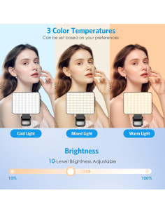 Luz LED Selfie Olipiter 2000mAh Magnética 3 Modos 3000K-6500K 2