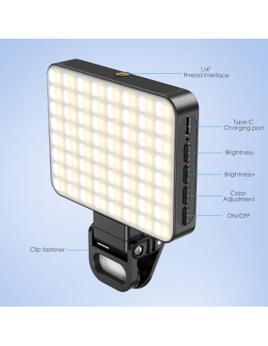 Luz LED Selfie Olipiter 2000mAh Magnética 3 Modos 3000K-6500K