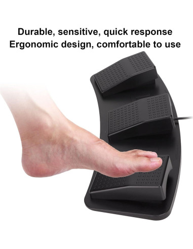 Pedal de Pie USB GOWENIC Triple Multifuncional Ergonómico
