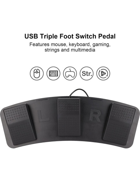 Pedal de Pie USB GOWENIC Triple Multifuncional Ergonómico